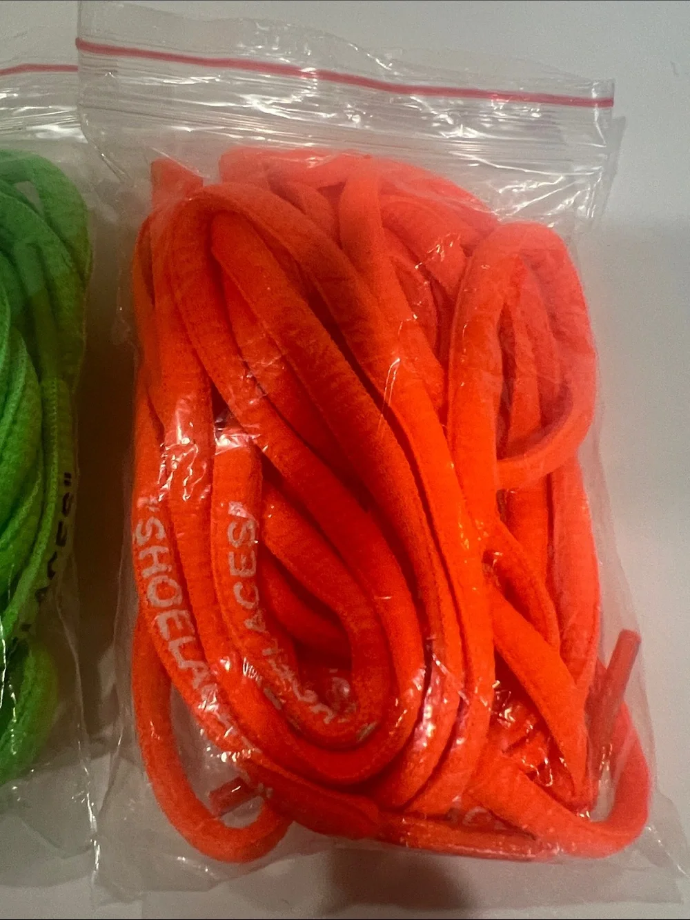 Neon Kids Shoelaces - Green & Orange